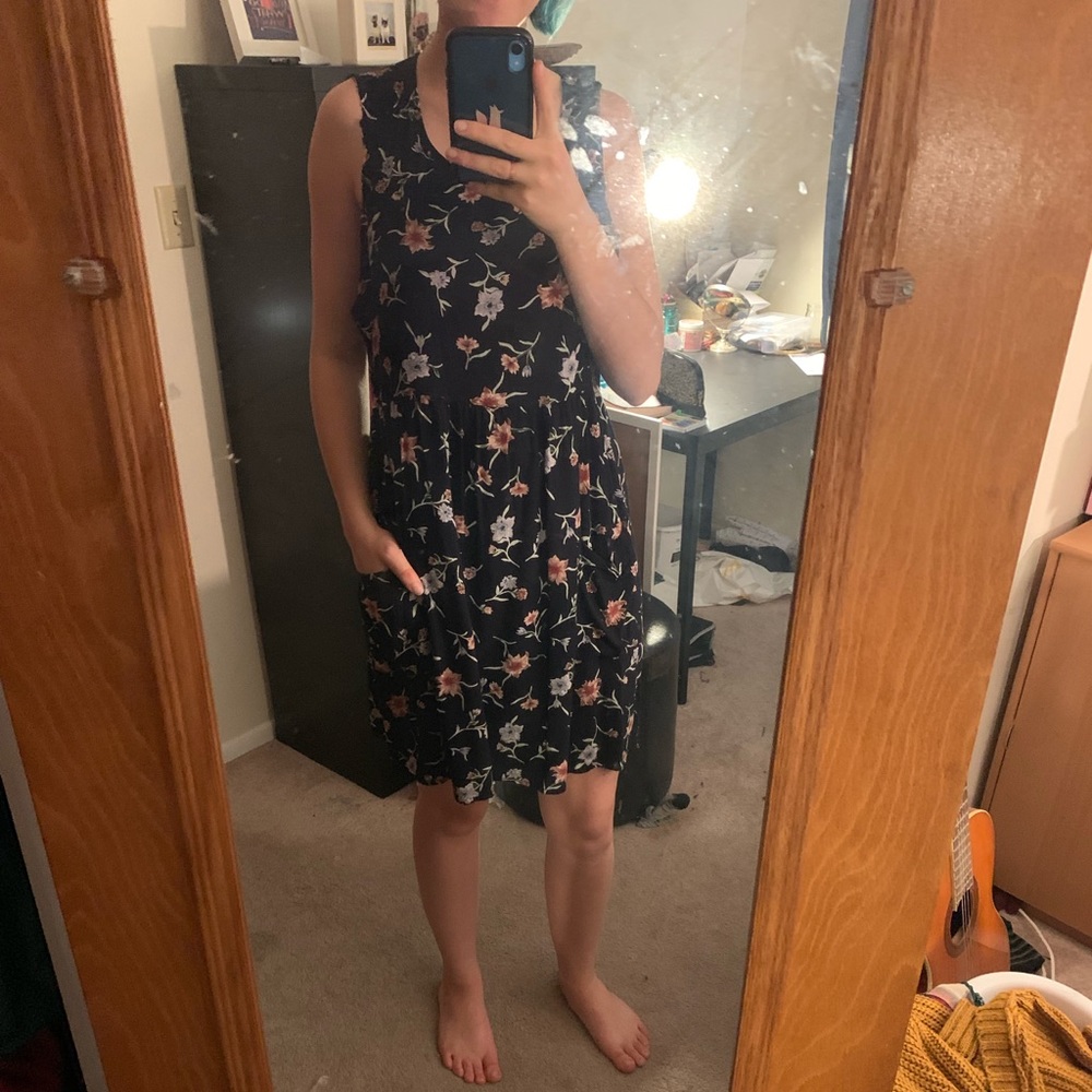 Floral print summer dress with Pockets